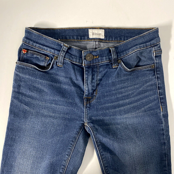 HUDSON Krista Super Skinny Jeans Dark Wash Blue Distressed 26 NW4072ZFA - Picture 4 of 8